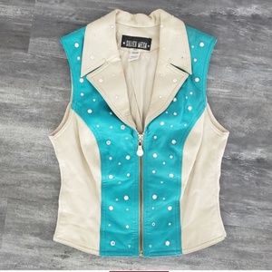 Diamond Detailed SM Leather Horse Show Vest